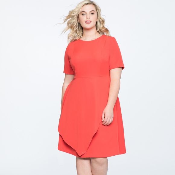 Eloquii Dresses & Skirts - Eloquii Short Sleeve Dress with Skirt Overlay